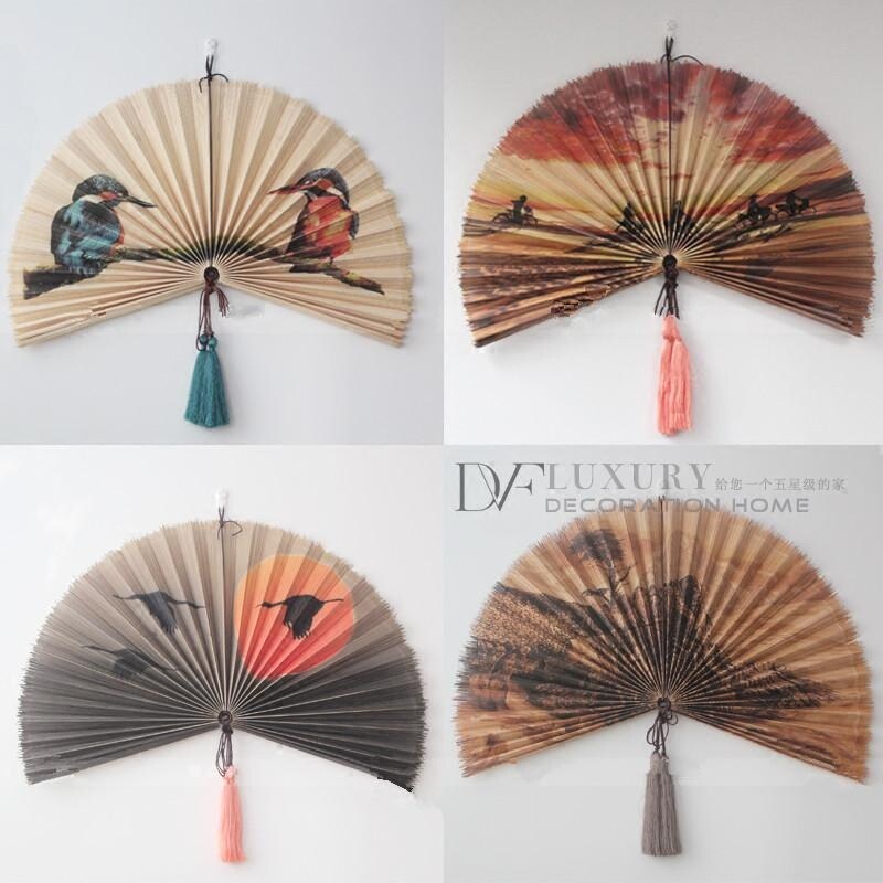 고급 수입 중국 스타일의 풍경화 완전히 손으로 짠 식물 등나무 교수형 팬 장  팬 벽 장식