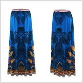 外贸原单夏季 波西米亚喇叭裙半裙