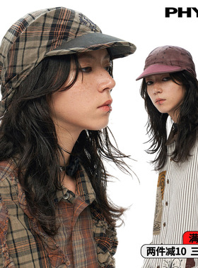 物理少年「暗地的彩」复古格纹艺术梦幻植物数码印花层次感方巾帽