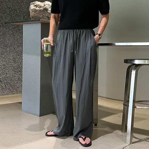 轻薄褶皱垂感百搭阔腿休闲裤