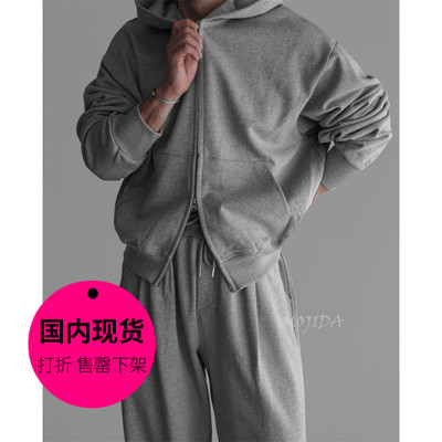 【特价现货】韩国东大门男装AVEC高品宽松运动连帽卫衣开衫JK4063