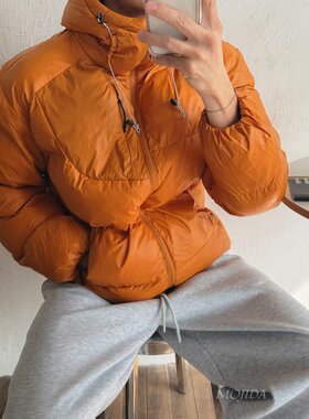 韩国东大门男装代购连帽抽绳棉服男短款宽松保暖面包外套男JK5411