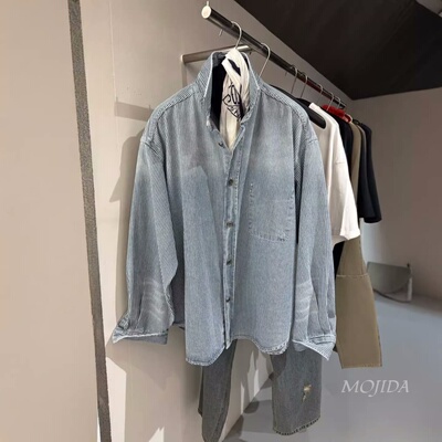 韩国代购男装BALLOW重工纹理水洗设计师小众春棉质衬衫外套JK4992