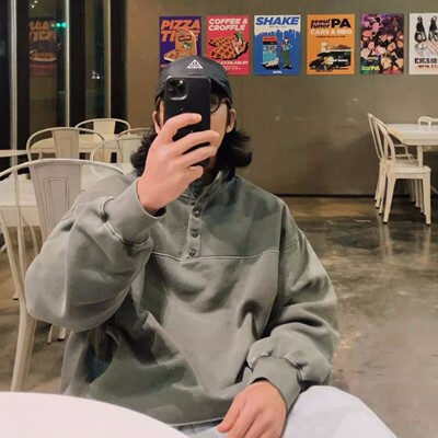 韩国代购12gauge重工亨利立领水洗拼接高品复古男抓绒卫衣-TS5032