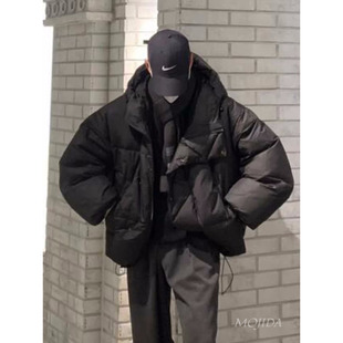 韩国代购男装东大门羽绒服蓬松连帽鸭绒阔版男士百搭外套男JK4900