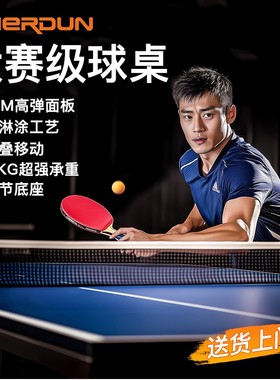 fed乒乓球桌折叠家用标准尺寸乒乓球台室内可移动兵乓球台桌案子