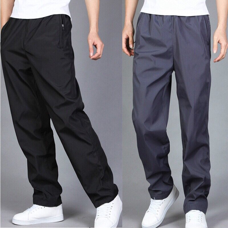 薄款运动裤男宽松长裤春秋大码休闲裤子涤纶滑面速干直筒透气卫裤