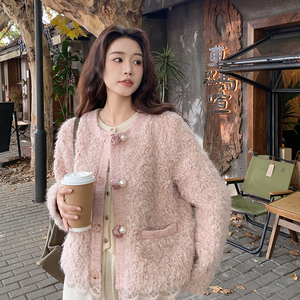 小香风毛毛外套羽绒服2D073-88117-90绒版P225-K328图片