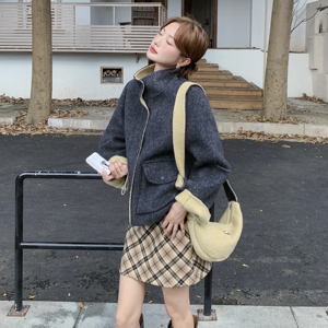 小个子双面羊绒大衣女2025秋冬新款韩系高级感百搭羊毛大衣短外套图片