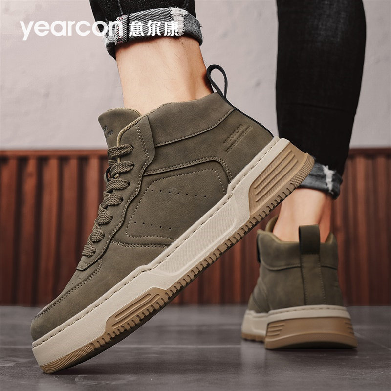 意尔康板鞋男鞋2026春秋冬季加绒保暖东北棉鞋高帮男士休闲运动鞋