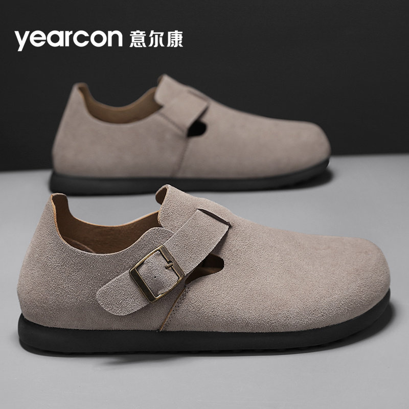 意尔康勃肯鞋情侣款2026新款夏季透气一脚蹬懒人包头半拖外穿男鞋