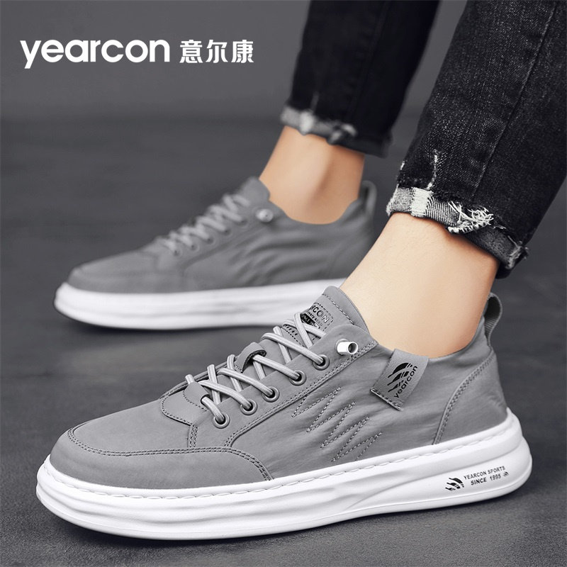 意尔康帆布鞋男鞋2026新款潮夏季透气防臭高端一脚蹬男士休闲板鞋