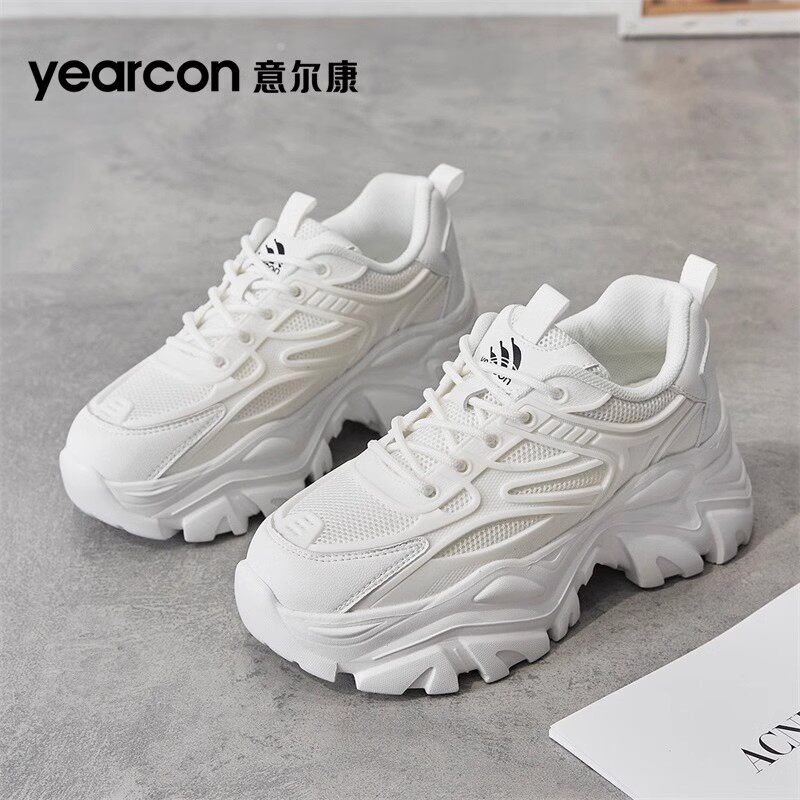 意尔康女鞋2026新款夏季网面透气爆款厚底增高运动休闲旅游老爹鞋