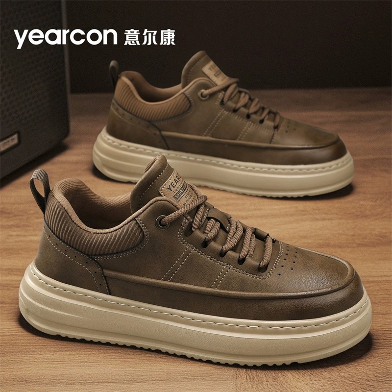 意尔康男鞋旗舰店潮百搭休闲皮鞋