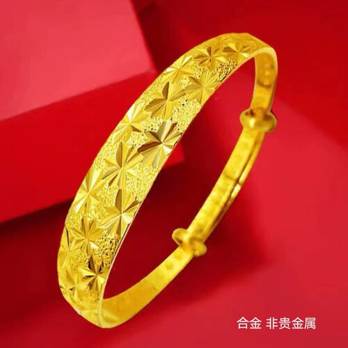 小众仿金色满天星手镯女款推拉镯子送妈妈长辈节日礼物轻奢