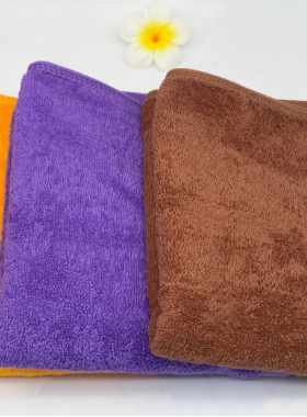 泰式店SPA美容黄色毛巾纯棉黄毛巾40*70紫色毛巾咖色毛巾可绣LOGO
