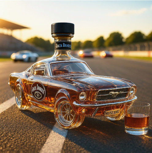 跨境新品独立站爆款Police Car Whiskey Bottle野马威士忌酒瓶