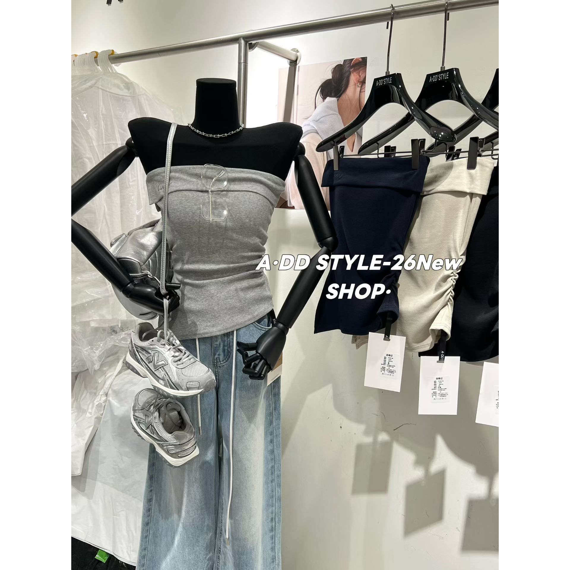 美式辣妹超火不规则褶皱别致设计感抹胸背心女2026春夏季新款上衣