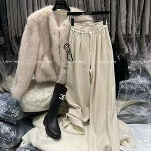 加厚百搭显瘦高腰阔腿裤 韩版 女潮 新款 韩国东大门2025冬季