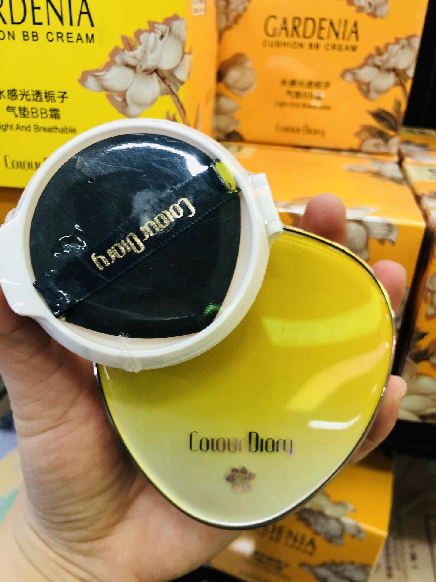色彩日记新款柚子栀子花气垫BB气垫CC轻薄透气遮瑕持久提亮防汗