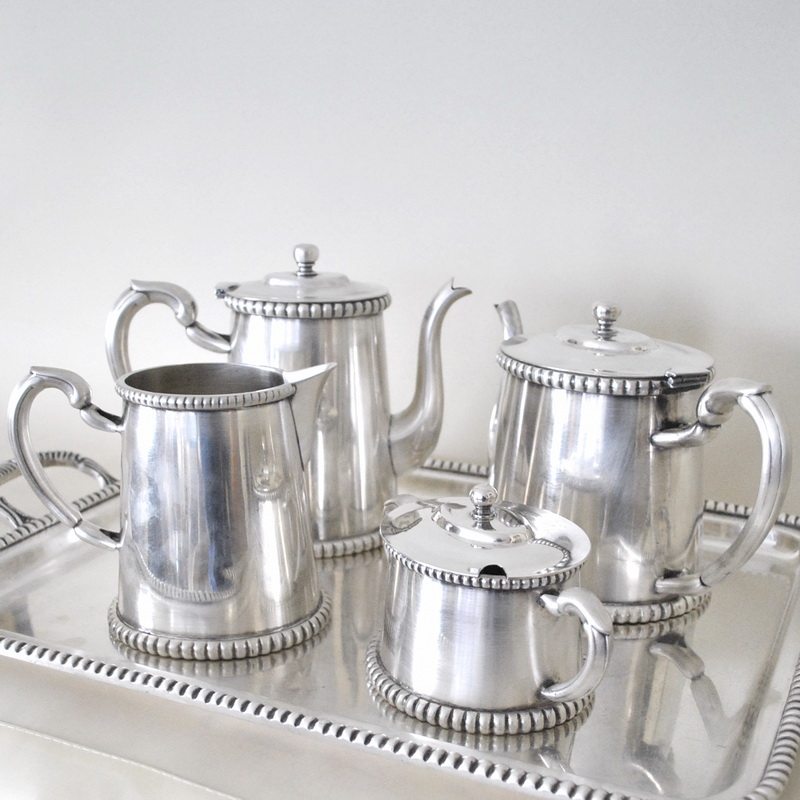 英国谢菲尔德西洋复古银器餐具精品欧式奢华镀银咖啡下午茶具套装