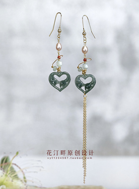 质感进口翡翠耳环新中式