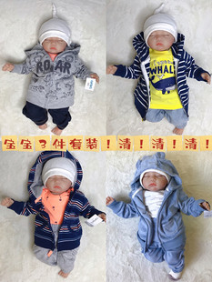 断码童装美国Carters卡特春秋季男女童套装外套连体衣长裤三件套