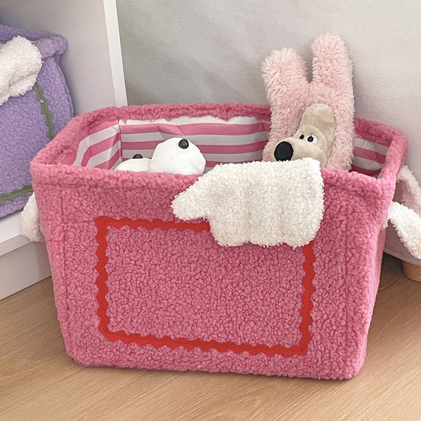 小怪兽毛绒收纳筐高颜值家用脏衣筐大容量玩具零食整理置物杂物筐