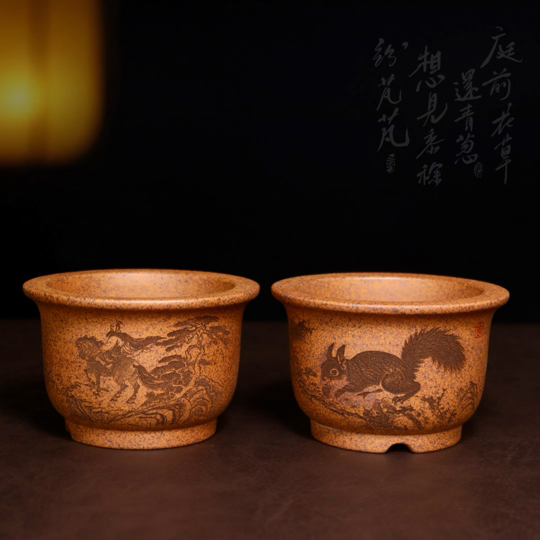 特价精品微型柴烧紫砂花盆小多肉菖蒲云竹金弹子盆景盆绿植掌上盆