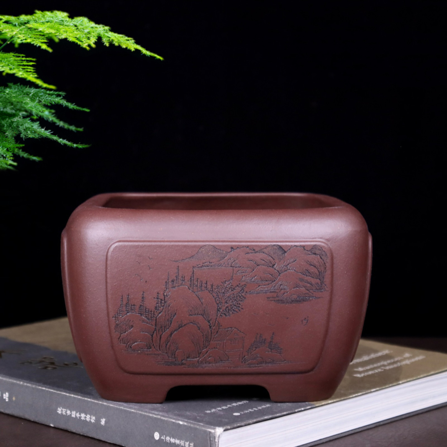 高端精品紫砂花盆四方手工盆景盆小多肉金弹子云内门竹绿植盆栽盆