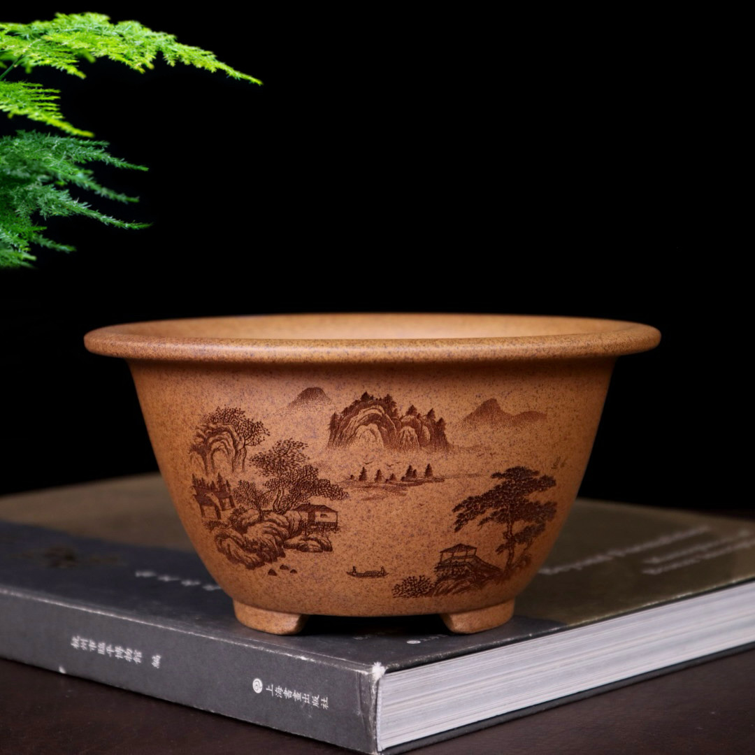 特价精品柴烧紫砂花盆小多肉菖蒲云竹金弹子黄杨盆景盆桌面绿植盆