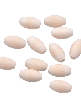 DIY饰品配件 26*15MM橄榄型木珠 原木色米珠散珠DIY配件圆珠