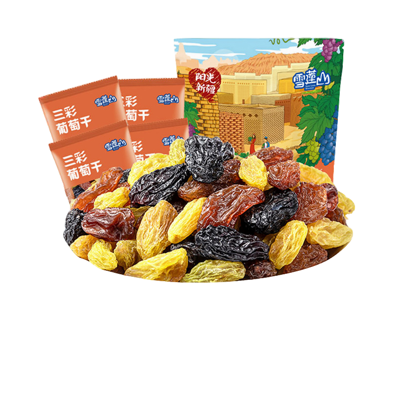 雪莲山 新疆三彩葡萄干250g*2袋吐鲁番葡萄干蜜饯果干包邮