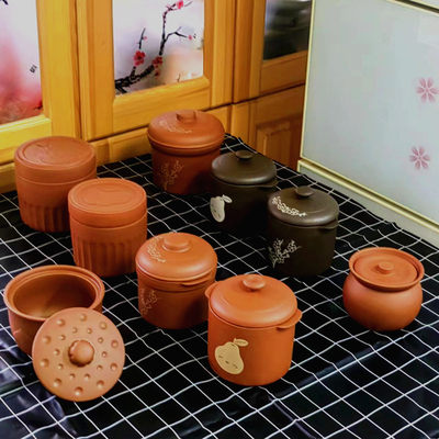 紫砂双盖隔水炖盅陶瓷瓦罐砂锅