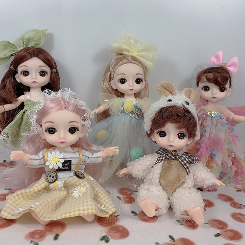 16cm多关节上衣帽子换装娃娃玩具