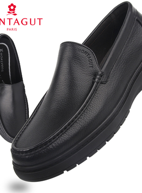 梦特娇男鞋软皮厚底舒适耐磨商务休闲皮鞋男大码男鞋45码46码47码