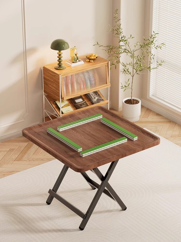 家用折叠式麻将桌两用简易餐桌小麻将桌手磨棋牌桌小方桌
