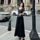 莫代尔半身长裙女黑色长款 高腰显瘦垂感大摆裙 半身裙2026春夏新款
