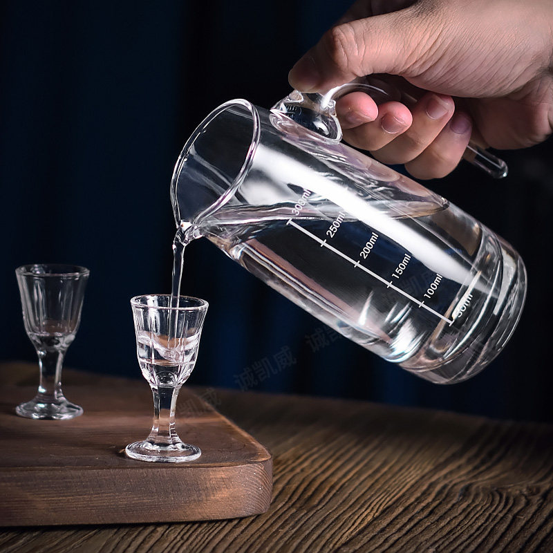白酒杯套装分酒器小酒杯一口杯shot杯子弹杯家用饭店用酒盅玻璃_虎窝淘