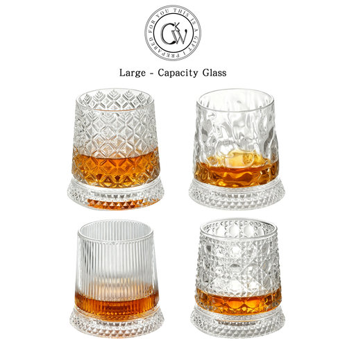 法国高级感威士忌酒杯旋转洋酒杯