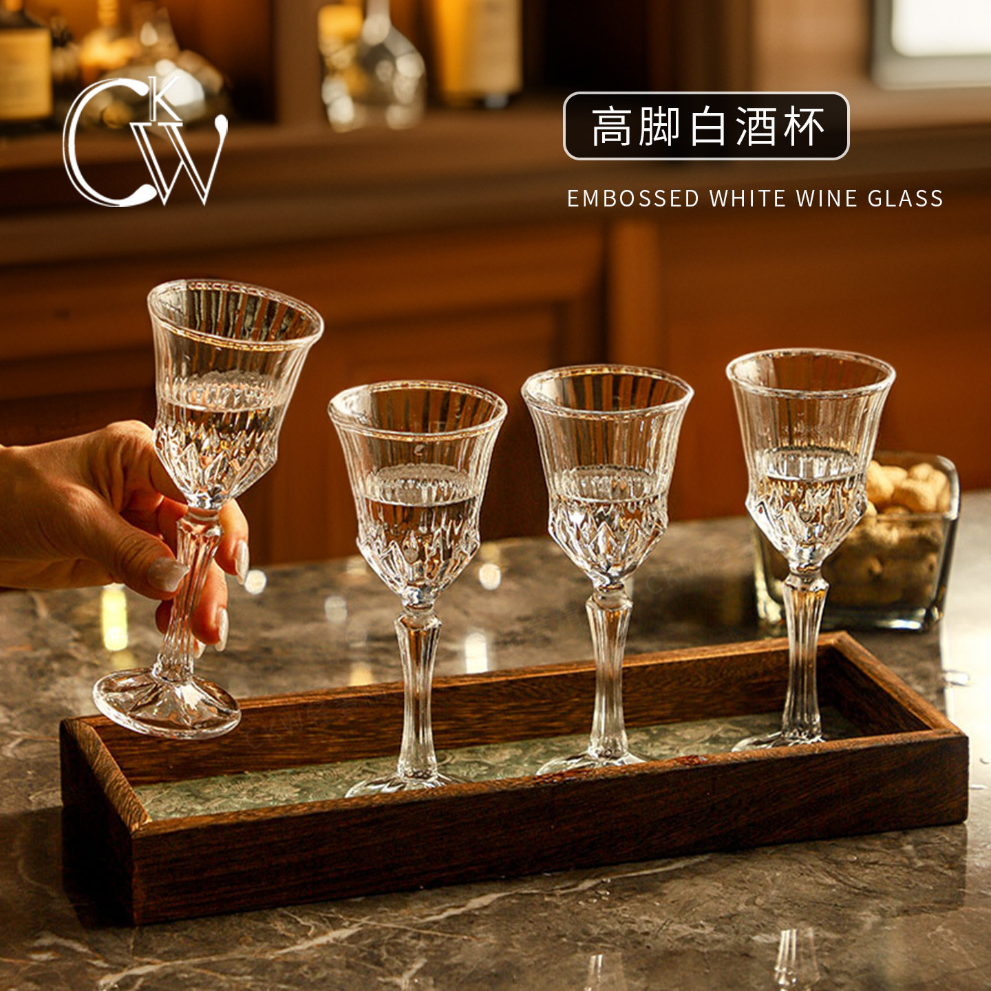 CKW 高档轻奢白酒杯套装家用复古中式高脚杯创意刻花洋酒威士忌杯,餐饮具,白酒杯,淘宝优惠券,粉丝福利购,淘宝优惠卷