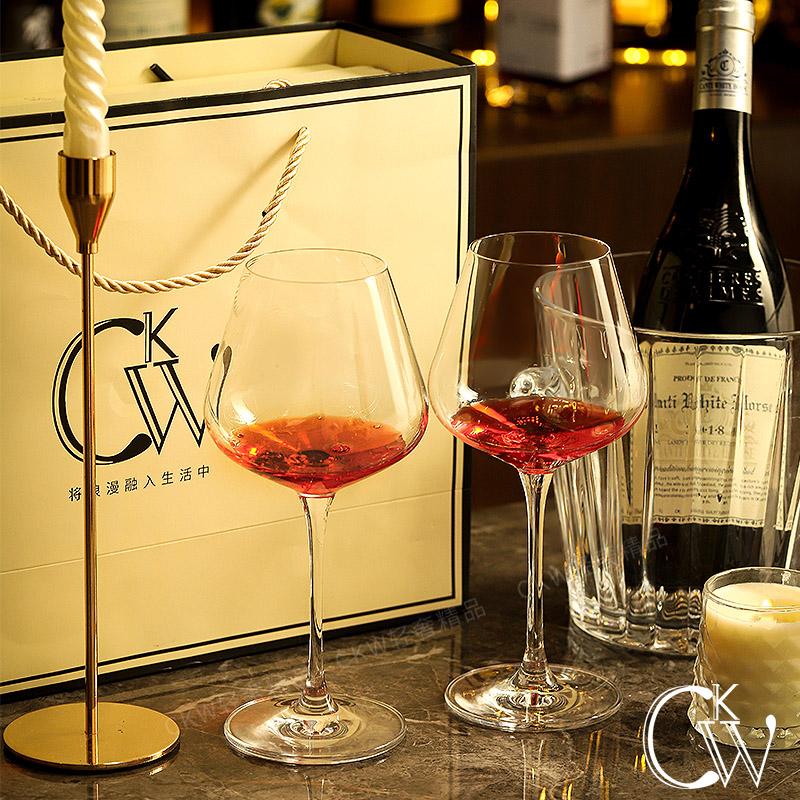 CKW红酒杯2个一对礼盒装高脚杯高级感订婚结婚新年礼物送新娘闺蜜