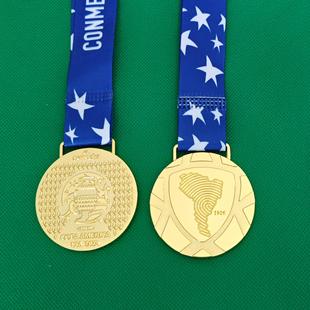 2024阿根廷美洲杯夺冠奖牌2021 梅西纪念品哥伦比亚收藏挂牌模型