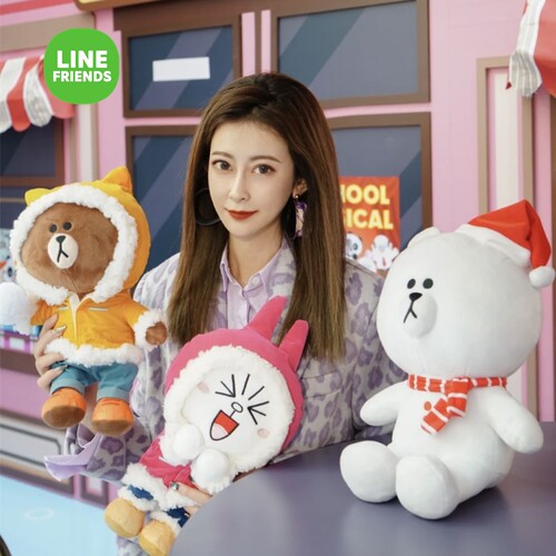 LINEFRIENDS布朗熊可妮兔毛绒