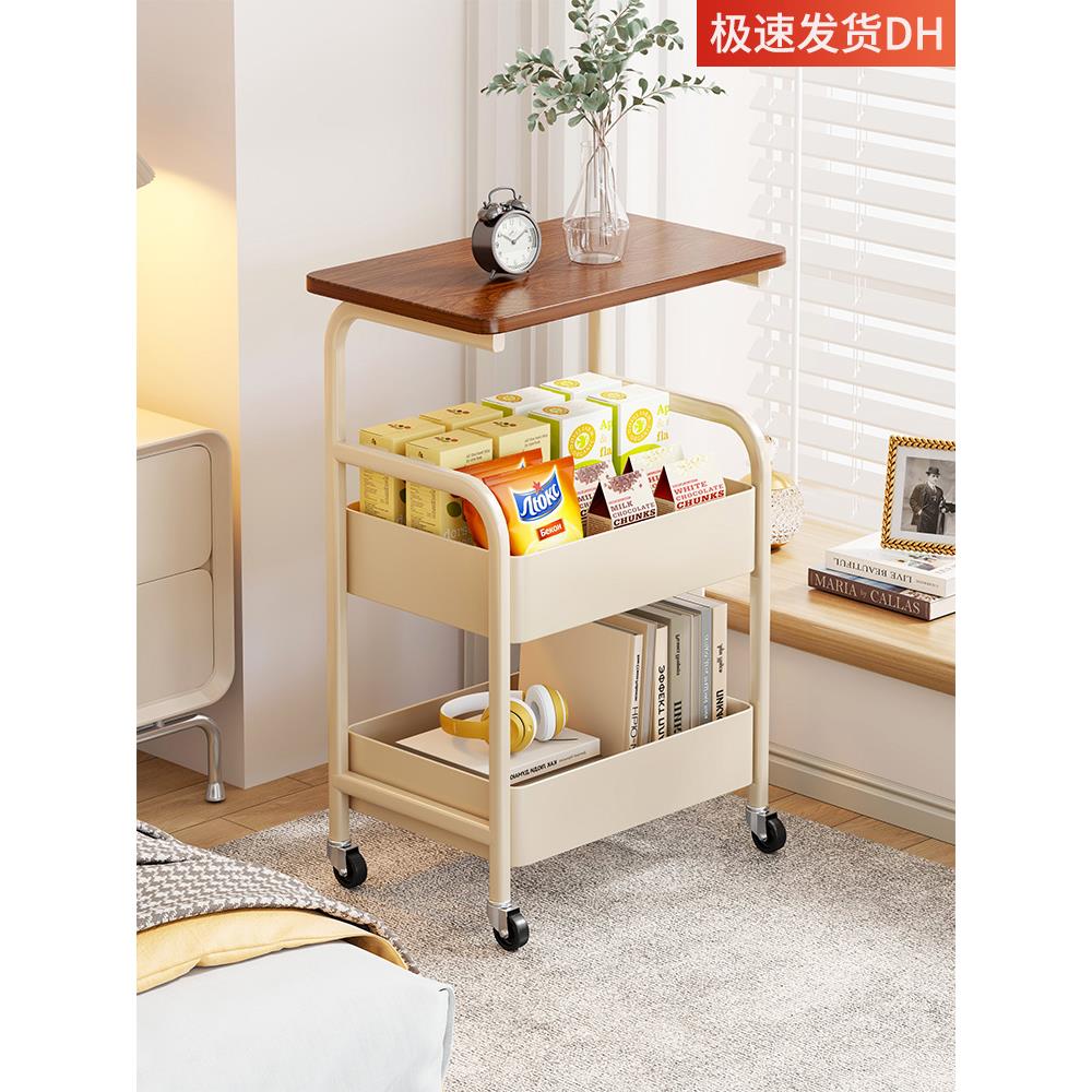 移动边几小推车置物架沙发边分层收纳架客厅零食摆放架书本整理架