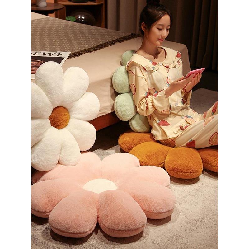 太阳花花朵坐垫抱枕客厅沙发办公室靠枕八瓣花毛绒毛绒玩具玩偶批