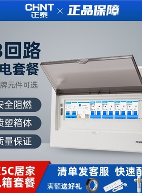 正泰13位配电箱成套带接线2p漏保1p32A空开家用暗装电闸电箱明装