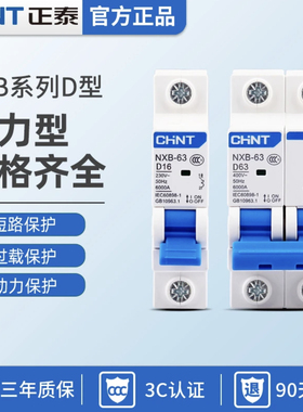 正泰空气开关D型断路器NXB系列电机动力保护型220V/380V2PD32D63