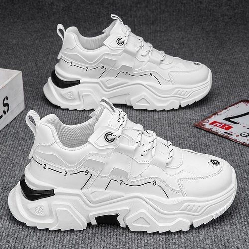 男鞋夏季2025新款爆款中学生运动跑步软底增高青少年小白老爹潮鞋