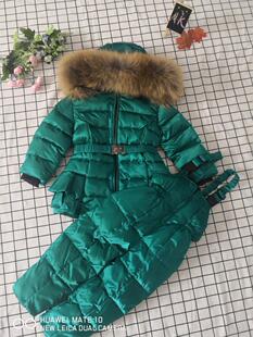 2026冬季新款出口俄罗斯男女童羽绒服套装中小大童加厚滑雪服大毛